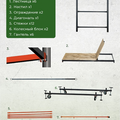 Вышка-тура ВС-250/0.7 высота 3.8м.
